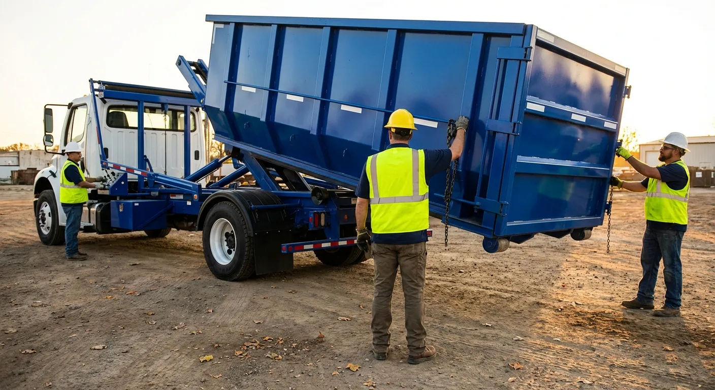 Commercial debris containment dumpster in Richardson, TX