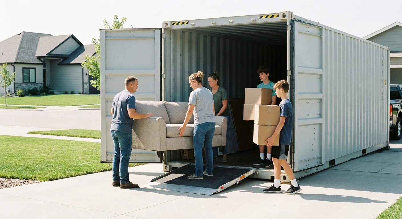 Dumpster with walk-in loading door in Richardson, TX